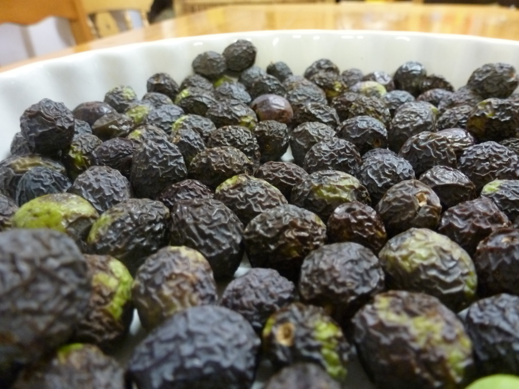 semi-cured raw olives - going through a natural self-induced curing process