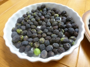 Plate of delicious dry-cured olives